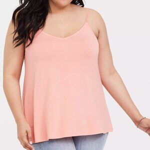 Torrid Super Soft V-Neck Crochet Trim Swing Cami Plus Size 3/3X NWT